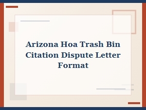 Arizona Hoa Trash Bin Citation Dispute Letter Template