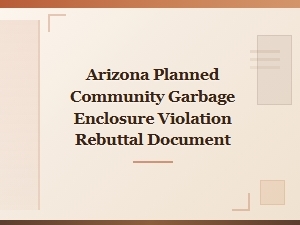Arizona Planned Community Garbage Enclosure Appeal
