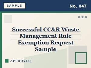 Sample Cc&r Waste Management Exemption Request